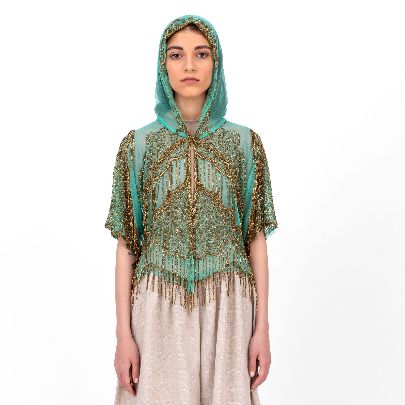 Picture of Women's green beaded lace jacket