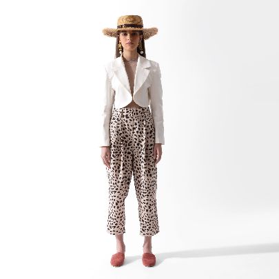 Picture of Women's leopard crepe satin pants