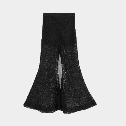 Picture of Black Loose Tail Guipur Pants