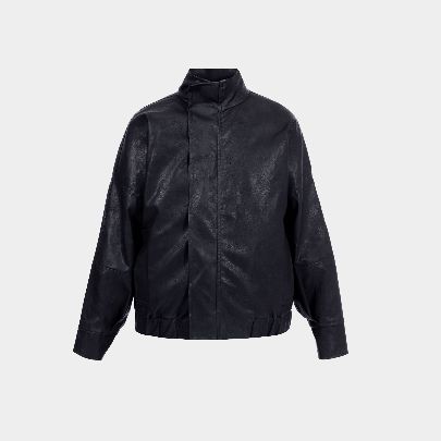 Picture of Matte black faux leather jacket