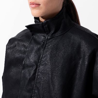 Picture of Matte black faux leather jacket