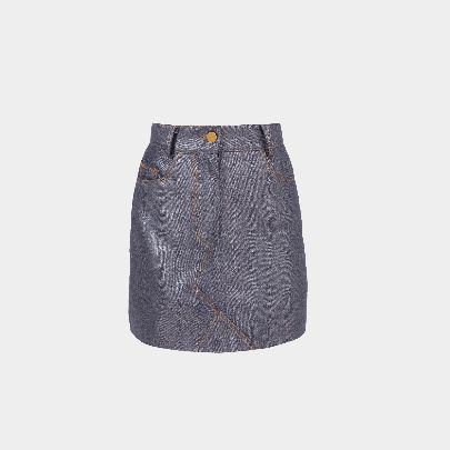 Picture of Women's Metallic Denim Short Skirt