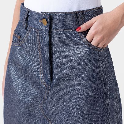 Picture of Women's Metallic Denim Short Skirt