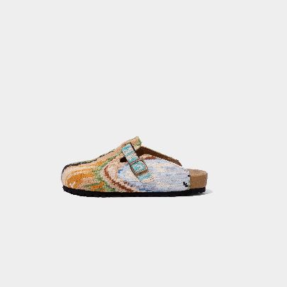 Picture of Light Blue Cream Goblin Patterned sandal