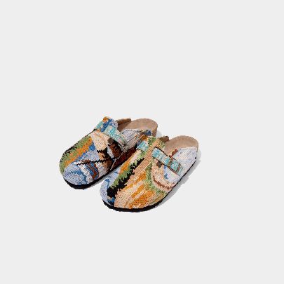 Picture of Light Blue Cream Goblin Patterned sandal