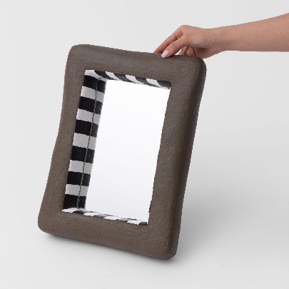 Picture of Simple Brown Trigger Papier Mirror