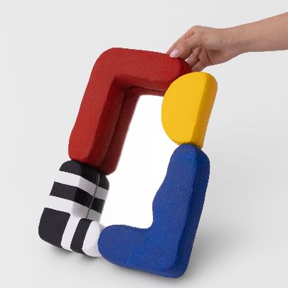 Picture of Mondrian papier-mâché mirror