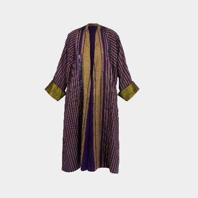 Picture of Women's Abaya Silk Purple Stripes