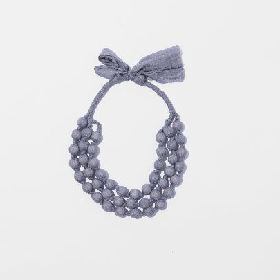 Picture of Gray fabric and bead necklace