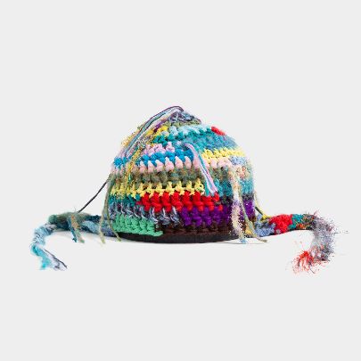 Picture of multicolored wool and yarn hat