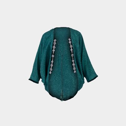 Picture of Naz Khatoon's Green Velvet Women's Abaya