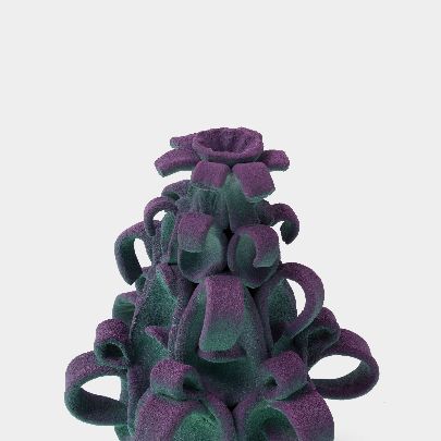 Picture of purple green bewildered flower candlestick