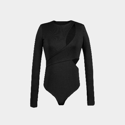 Picture of body suit waist cut black