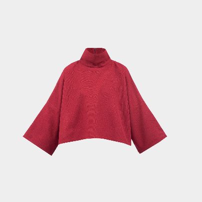 Picture of Women's cashmere blouse with ski collar