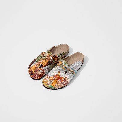 Picture of Sandal patterned Gobelin orange gray