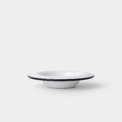 Picture of large white pasta and salad bowl with black rim