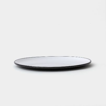 Picture of Large Black White Round Black Plate