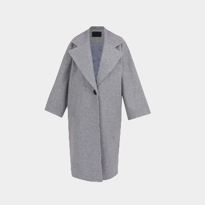 Picture of women's gray wide-collar coat