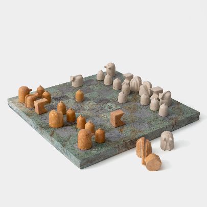 Picture of Nishaburi travertine stone chess