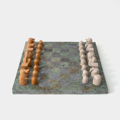 Picture of Nishaburi travertine stone chess