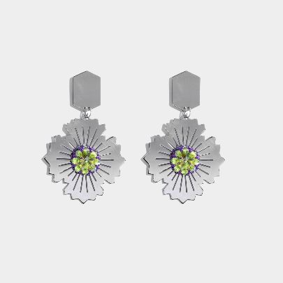 Picture of Green and purple steel Tehran earrings