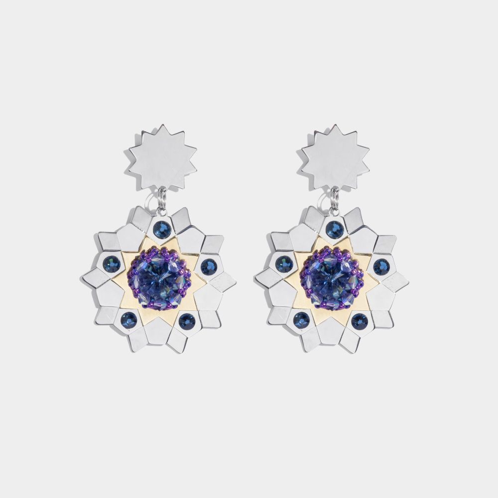 Picture of Green and purple steel Tehran earrings