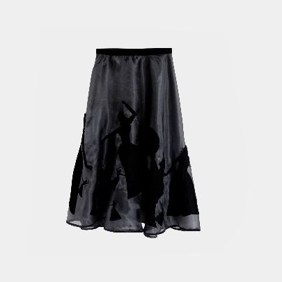 Picture of Hania long velvet skirt for women