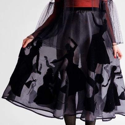 Picture of Hania long velvet skirt for women