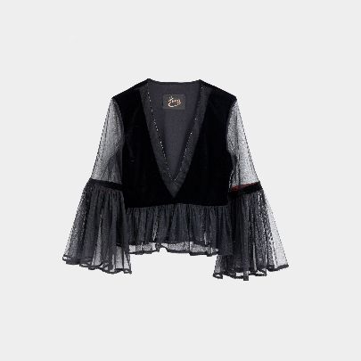 Picture of Delevingne tour velvet women's blouse