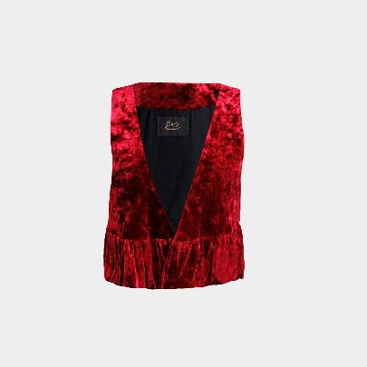 Picture of short velvet women's vest Del Ara