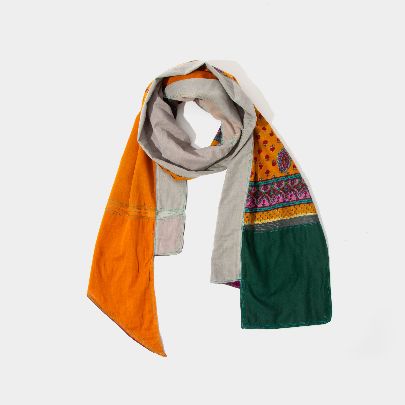 Picture of Green orange patterned scarf