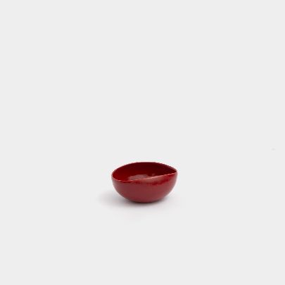 Picture of Small maroon ceramic deformed bowl