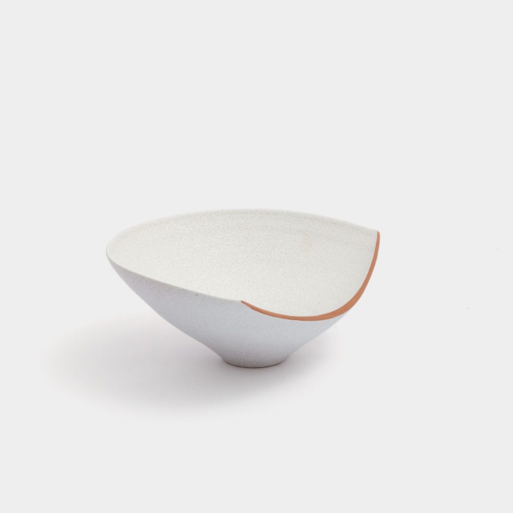 Picture of Big white ceramic deformed bowl