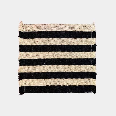 Picture of Natural black and white wool cushion rug