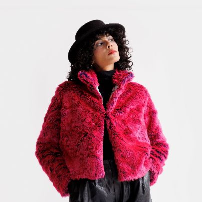 Picture of pink arrow fur coat