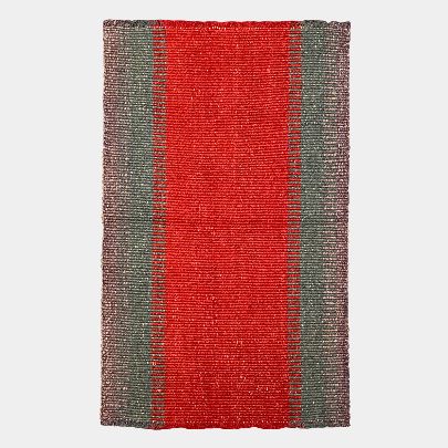 Picture of Red Wool Kilim Green Grey