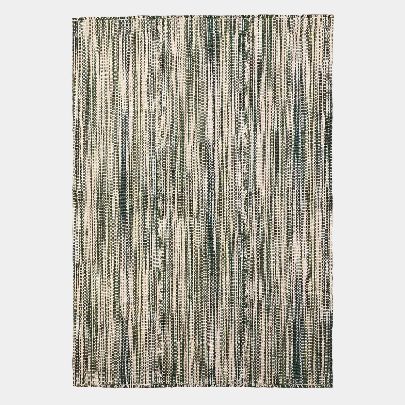 Picture of Green and white wool rug