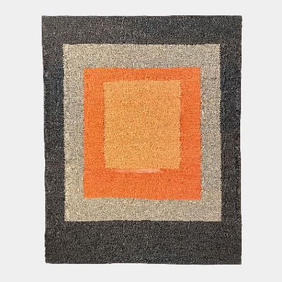 Picture of orange gray wool rug