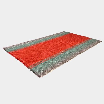 Picture of Red Wool Kilim Green Grey