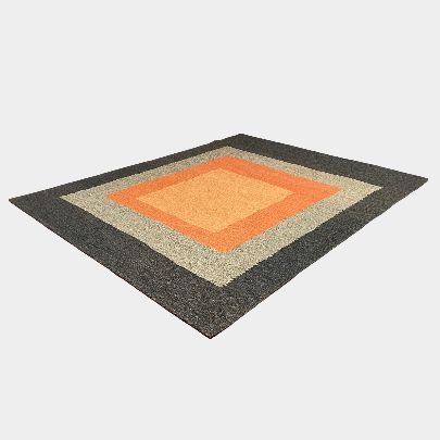 Picture of orange gray wool rug