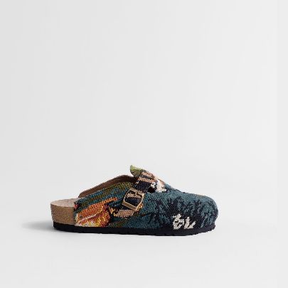 Picture of Indigo green tapestry patterned sandal