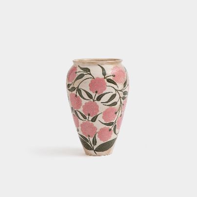 Picture of Glazed vase and pink clove clay