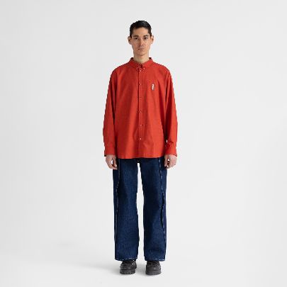 Picture of Red linen Embroidery shirt