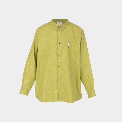 Picture of linen embroidered mustard shirt