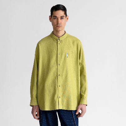 Picture of linen embroidered mustard shirt