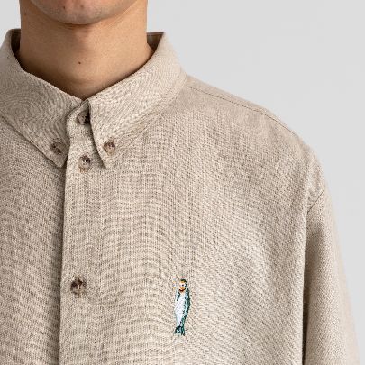 Picture of Cream embroidery linen shirt