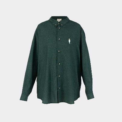 Picture of Dark green linen Embroidery shirt