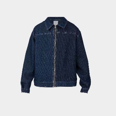 Picture of navy blue denim jacket fish