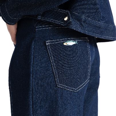 Picture of navy blue fish jeans