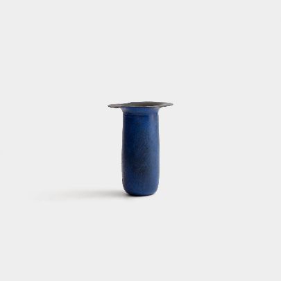 Picture of medium blue glazed ceramic vase